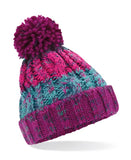 Infant/junior corkscrew pom pom beanie